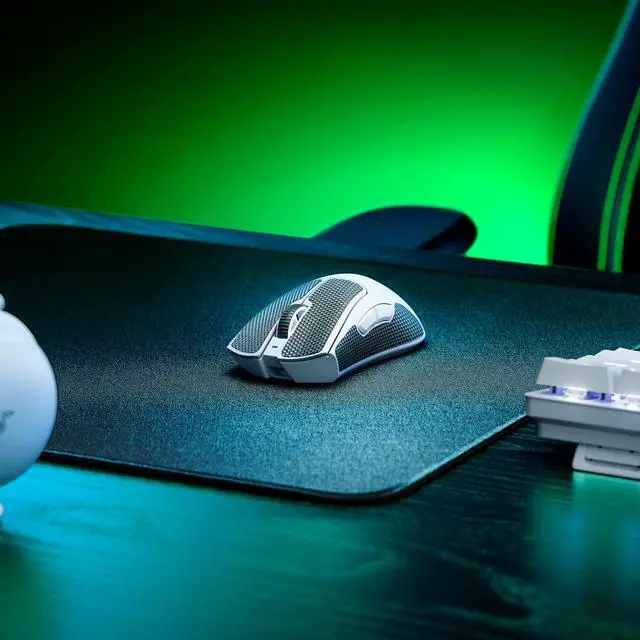 Alt view image 4 of 5 - DeathAdder V3 Pro Wireless Gaming Mouse: 64g Lightweight Ergonomic - 30K DPI Optical Sensor - Gen-3 Optical Switches - 8 Programmable Controls - Up to 90 Hr Battery - White