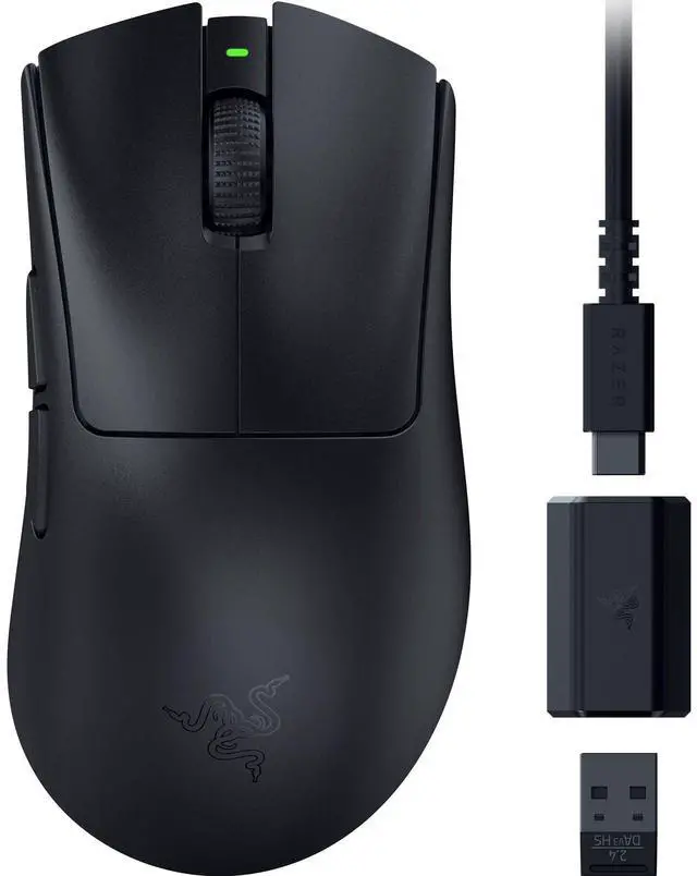 Main image of DeathAdder V3 HyperSpeed Wireless Gaming Mouse: 55g Lightweight - USB C Charging - Up to 100 Hr Battery - Advanced 26K Optical Sensor - Gen-3 Optical Switches - 8 Programmable Controls - Black