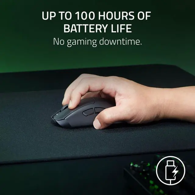 Alt view image 4 of 7 - DeathAdder V3 HyperSpeed Wireless Gaming Mouse: 55g Lightweight - USB C Charging - Up to 100 Hr Battery - Advanced 26K Optical Sensor - Gen-3 Optical Switches - 8 Programmable Controls - Black