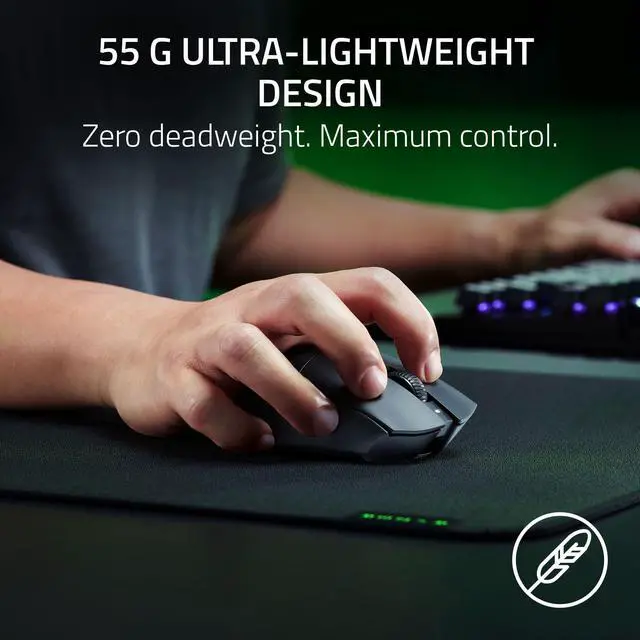 Alt view image 2 of 7 - DeathAdder V3 HyperSpeed Wireless Gaming Mouse: 55g Lightweight - USB C Charging - Up to 100 Hr Battery - Advanced 26K Optical Sensor - Gen-3 Optical Switches - 8 Programmable Controls - Black