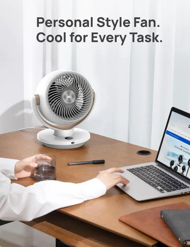 Alt view image 2 of 3 - Fan for Bedroom, Desk Air Circulator Fans with Remote, 11 Inch Table Fan for Whole Room, 60ft Powerful Airflow, 120° Vertical Manual and 90° Oscillating, 4 Speeds, 8H Timer, 28dB Quiet, Home