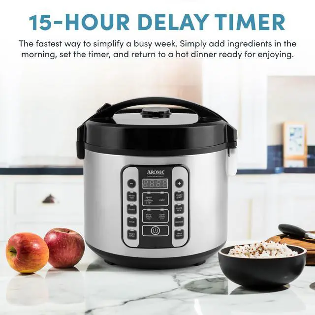 Alt view image 3 of 7 - Housewares Professional 20-Cup (Cooked) / 5Qt. Digital Rice Cooker, Steamer, and Slow Cooker Pot with 10 Smart Cooking Modes, Including Sauté-then-Simmer