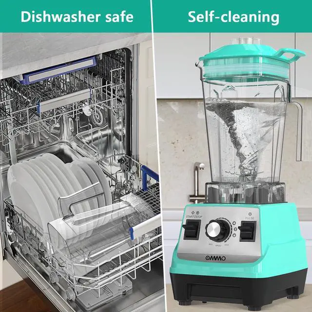 Alt view image 6 of 7 - Blender 1800W, Professional High Speed Countertop Blender with Durable Stainless Steel Blades, 60oz BPA Free Blender for Shakes and Smoothies, Nuts, Ice and Fruits, Dishwasher Safe