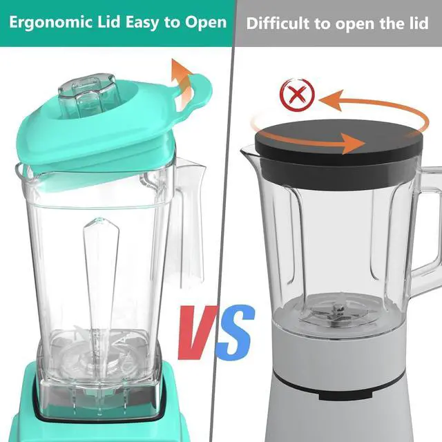 Alt view image 7 of 7 - Blender 1800W, Professional High Speed Countertop Blender with Durable Stainless Steel Blades, 60oz BPA Free Blender for Shakes and Smoothies, Nuts, Ice and Fruits, Dishwasher Safe