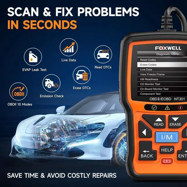 Alt view image 3 of 7 - NT301 OBD2 Scanner Live Data Professional Mechanic OBDII Diagnostic Code Reader Tool for Check Engine Light