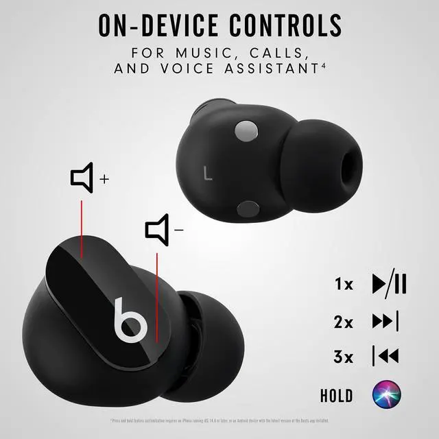 Alt view image 4 of 7 - Beats Studio Buds Totally Wireless Noise Cancelling Earphones - Black