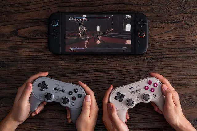 Alt view image 3 of 7 - Pro 3 Bluetooth Controller for Switch/Switch 2  TMR Joysticks, Swappable ABXY Buttons, Pro Back Buttons, Charging Dock, Hall Effect Triggers, for Windows, Apple, SteamOS, Android - Purple