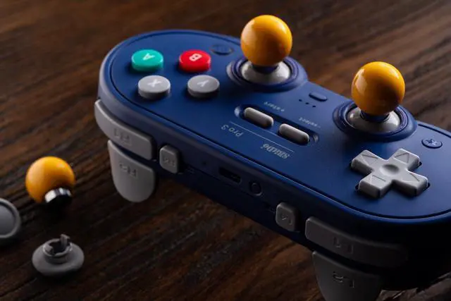 Alt view image 2 of 7 - Pro 3 Bluetooth Controller for Switch/Switch 2  TMR Joysticks, Swappable ABXY Buttons, Pro Back Buttons, Charging Dock, Hall Effect Triggers, for Windows, Apple, SteamOS, Android - Purple