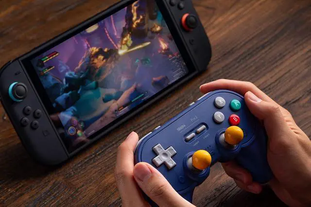 Alt view image 4 of 7 - Pro 3 Bluetooth Controller for Switch/Switch 2  TMR Joysticks, Swappable ABXY Buttons, Pro Back Buttons, Charging Dock, Hall Effect Triggers, for Windows, Apple, SteamOS, Android - Purple