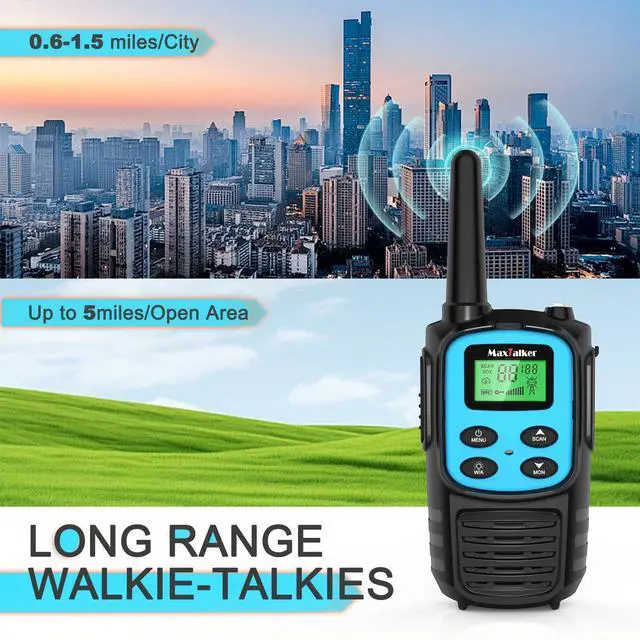 Alt view image 4 of 6 - Walkie Talkies Long Range for Adults, Rechargeable Walkie Talkies 6 Pack with 22 FRS Channels, 2 Way Radios, NOAA, Li-ion Battery, LED Flashlight, VOX Gift for Family Hiking Camping