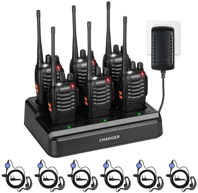 Main image of KEHIPIwalkie talkies for Adults Long Range with Upgraded Earpiece,radios walkie talkies Rechargeable Portable Two Way Radios with 6 Way Multi Gang Charger and Li-ion Battery (6 Pack)