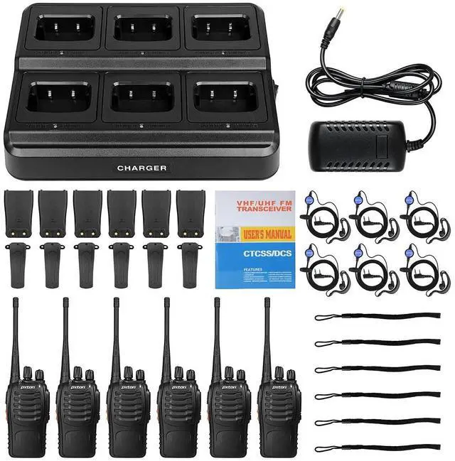 Alt view image 6 of 7 - KEHIPIwalkie talkies for Adults Long Range with Upgraded Earpiece,radios walkie talkies Rechargeable Portable Two Way Radios with 6 Way Multi Gang Charger and Li-ion Battery (6 Pack)