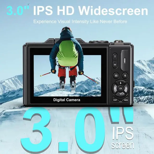 Alt view image 6 of 7 - 5K Digital Camera for Photography - 75MP WiFi Vlogging Camera for YouTube - UHD 18X Zoom Digital Cameras with Flip Screen 3" 180° - Travel Photography Flash Camara for Beginners & Adults