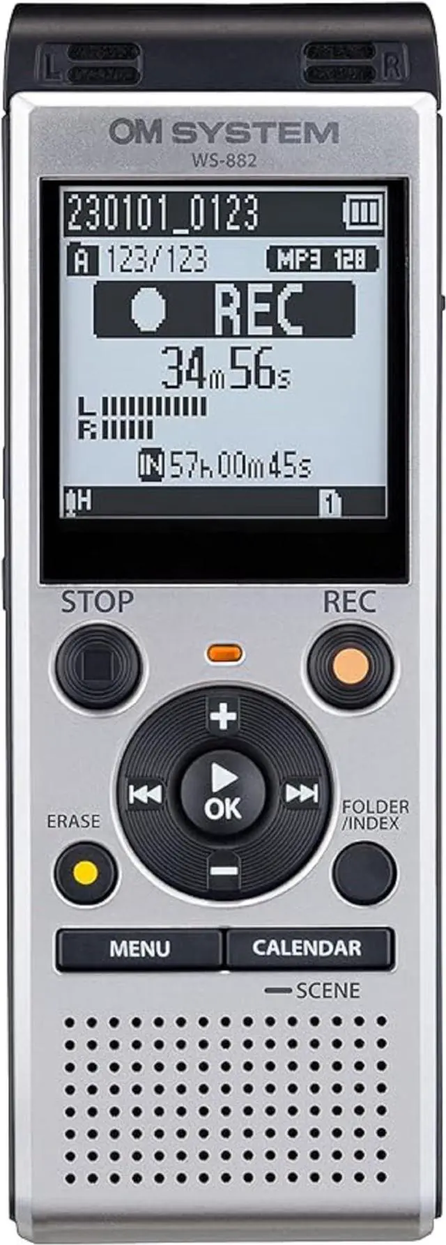 Main image of Olympus WS-882 Digital Voice Recorder, with Linear PCM/MP3 Recording Formats, USB Direct, 4gb Playback Speed and Volume Adjust, File Index, Erase Selected Files