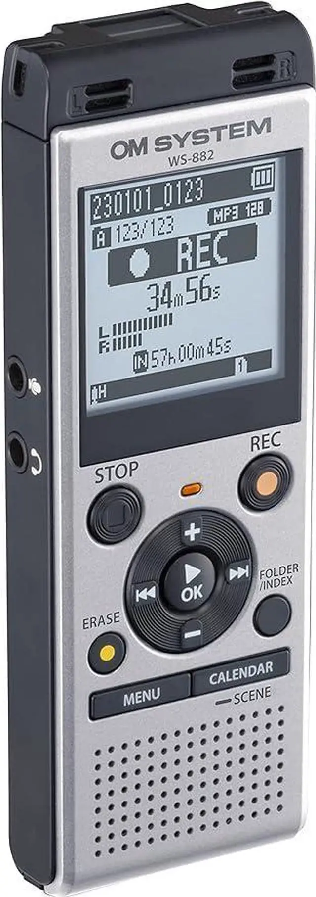 Alt view image 5 of 5 - Olympus WS-882 Digital Voice Recorder, with Linear PCM/MP3 Recording Formats, USB Direct, 4gb Playback Speed and Volume Adjust, File Index, Erase Selected Files