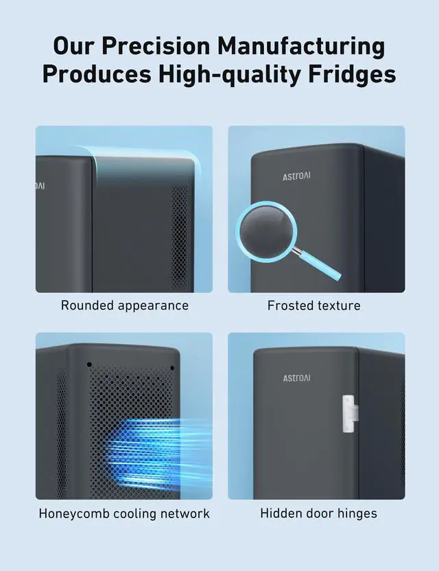 Alt view image 5 of 7 - Mini Fridge 2.0 Gen, 6 Liter/8 Cans Makeup Skincare Fridge 110V AC/ 12V DC Portable Thermoelectric Cooler and Warmer Little Tiny Fridge for Bedroom, Cosmetics (Dark Grey)