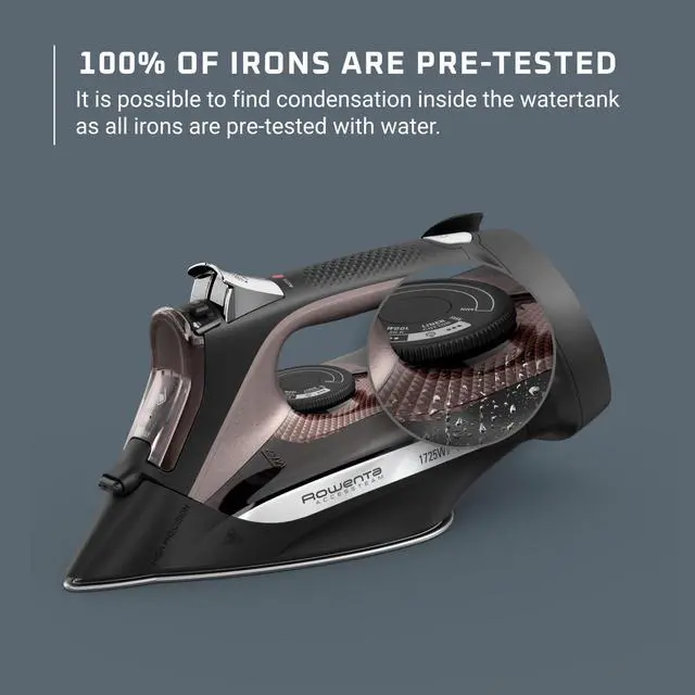 Alt view image 4 of 7 - Access Stainless Steel Soleplate Steam Iron with Retractable Cord, Powerful Steam Diffusion, Auto-Off and Anti-Drip, 1725 Watts, Black Clothes Iron, DW2459