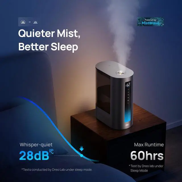 Alt view image 3 of 5 - 6L Humidifiers for Bedroom, Smart Warm & Cool Mist for Large Room, 60Hr Quiet Runtime for Baby, Plant, Humidity Sensor, Indicator Light, 12H Timer, Google/Alexa, HM713S