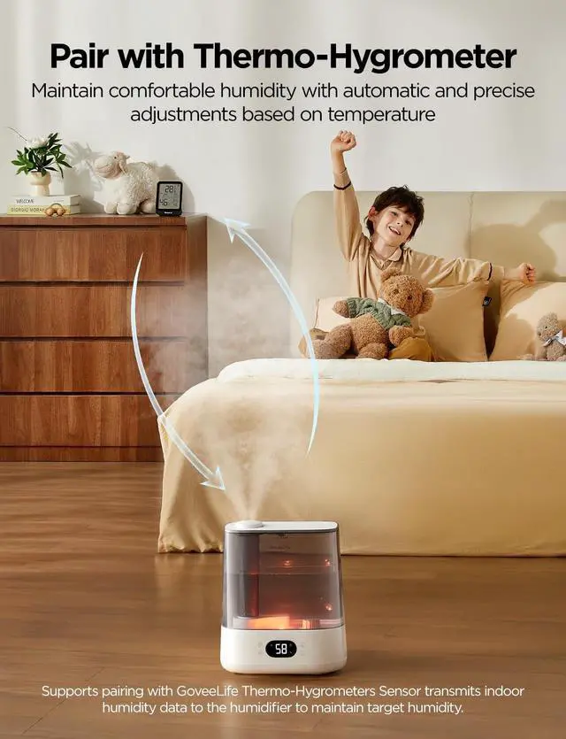 Alt view image 3 of 7 - Smart Humidifiers for Bedroom, 6L Cool Mist Top Fill for Large Room, Humidity Sensor, Auto Mode, Schedule, 60H Quiet Runtime, WiFi Humidifier Essence Diffuser for Baby Plant, Work with Alexa