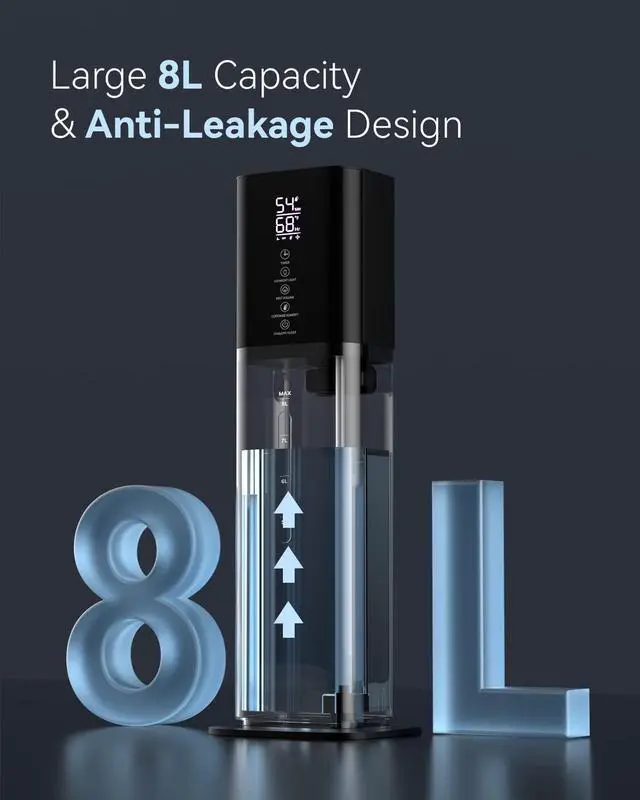 Alt view image 7 of 7 - Humidifiers for Bedroom, 2.11Gal 8L Quiet Humidifiers for Large Room with Timer, 360°Nozzle, 3 Speed Ultrasonic Cool Mist Humidifier with Humidistat for Baby Home Adults Plants