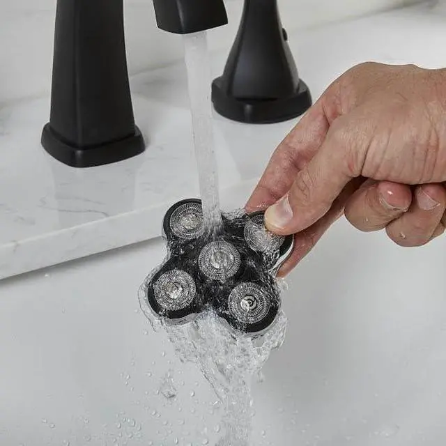 Alt view image 6 of 7 - XR7000 Balder Pro Rotary Shaver Rechargeable Waterproof Electric Razor for Men Cordless Lithium Power 5 Dual Track Flexing Heads and Pop-Up Trimmer Black