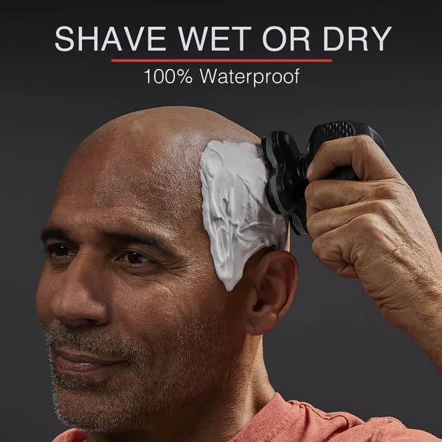 Alt view image 3 of 7 - XR7000 Balder Pro Rotary Shaver Rechargeable Waterproof Electric Razor for Men Cordless Lithium Power 5 Dual Track Flexing Heads and Pop-Up Trimmer Black