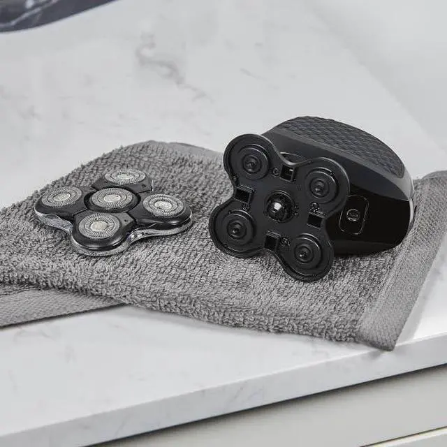 Alt view image 7 of 7 - XR7000 Balder Pro Rotary Shaver Rechargeable Waterproof Electric Razor for Men Cordless Lithium Power 5 Dual Track Flexing Heads and Pop-Up Trimmer Black