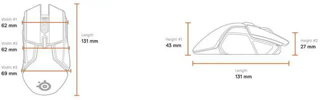 Alt view image 2 of 7 - Rival 650 Quantum Wireless Gaming Mouse - Rapid Charging, 12,000 Cpi Dual Sensor, 256 Weight Configs, 8 Zone RGB Lighting