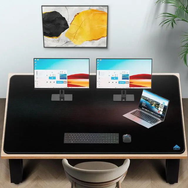 Alt view image 6 of 7 - 63 x 31.5 Super Large Gaming Mouse Pad, Oversized Giant Full Desktop Mouse Pads, Non-Slip Rubber Base Desk Mat, XXXXL Extended Keyboard Mouse Mat, Office Computer Desk Pad Protector (Black)