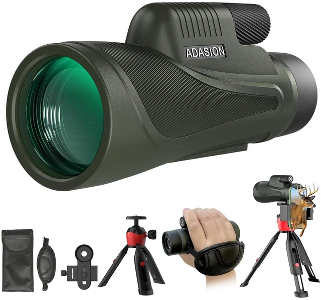 Main image of 12x56 Monoculars for Adults High Powered, Phone Adapter & Tripod Large BAK4 Prism & FMC Lens, IPX7 Waterproof, Monocular Telescope for Birdwatching, Hunting, Travel, Wildlife, Hiking, Sports