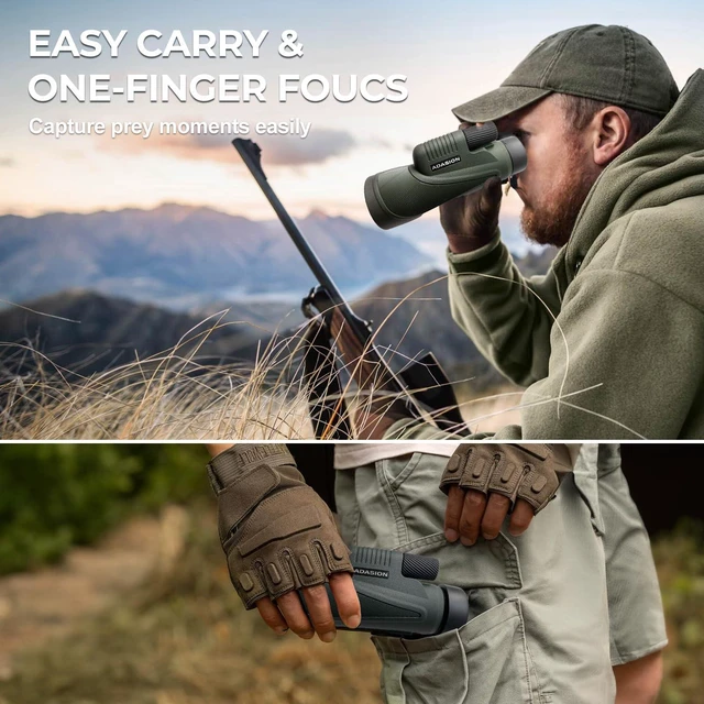 Alt view image 5 of 7 - 12x56 Monoculars for Adults High Powered, Phone Adapter & Tripod Large BAK4 Prism & FMC Lens, IPX7 Waterproof, Monocular Telescope for Birdwatching, Hunting, Travel, Wildlife, Hiking, Sports