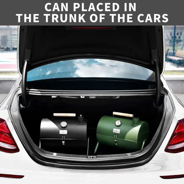 Alt view image 6 of 6 - Portable Charcoal Grill, Tabletop Outdoor Barbecue Smoker, Small BBQ Grill for Outdoor Cooking Backyard Camping Picnics Beach by GREEN