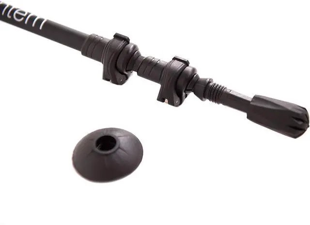 Alt view image 6 of 7 - Ultra Strong Trekking, Walking, and Hiking Poles - One Pair (2 Poles) - Collapsible, Lightweight, Quick Locking, Weather-Resistant and Ultra Durable (Black (EVA Foam Grip))