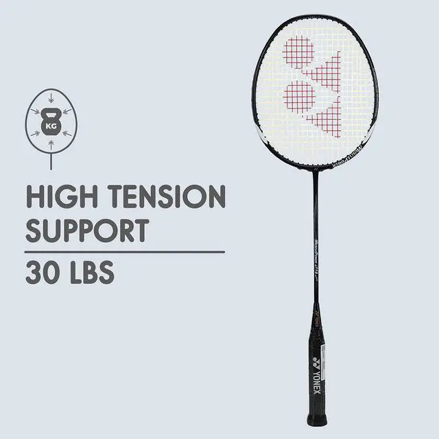 Alt view image 2 of 7 - Muscle Power 29 Carbon Graphite Strung Badminton Racket with Full Racket Cover (Black/White) | for Intermediate Players | 85 Grams | Maximum String Tension - 30lbs