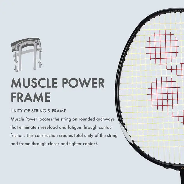 Alt view image 4 of 7 - Muscle Power 29 Carbon Graphite Strung Badminton Racket with Full Racket Cover (Black/White) | for Intermediate Players | 85 Grams | Maximum String Tension - 30lbs