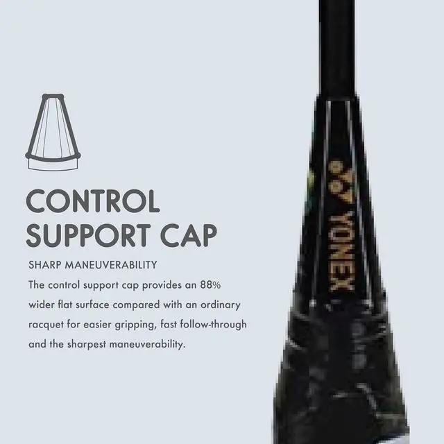 Alt view image 6 of 7 - Muscle Power 29 Carbon Graphite Strung Badminton Racket with Full Racket Cover (Black/White) | for Intermediate Players | 85 Grams | Maximum String Tension - 30lbs