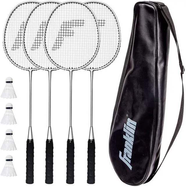 Main image of Badminton Racket and Shuttlecock Set - Includes (4) Rackets, (4) Shuttlecocks with Carry Bag