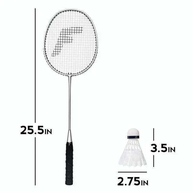 Alt view image 2 of 7 - Badminton Racket and Shuttlecock Set - Includes (4) Rackets, (4) Shuttlecocks with Carry Bag