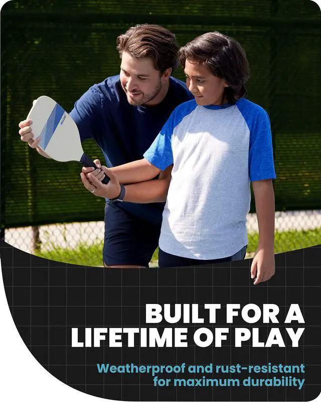 Alt view image 7 of 7 - Sports All-in-One Pickleball & Badminton Set - Portable, Adjustable Net with Paddles & Rackets