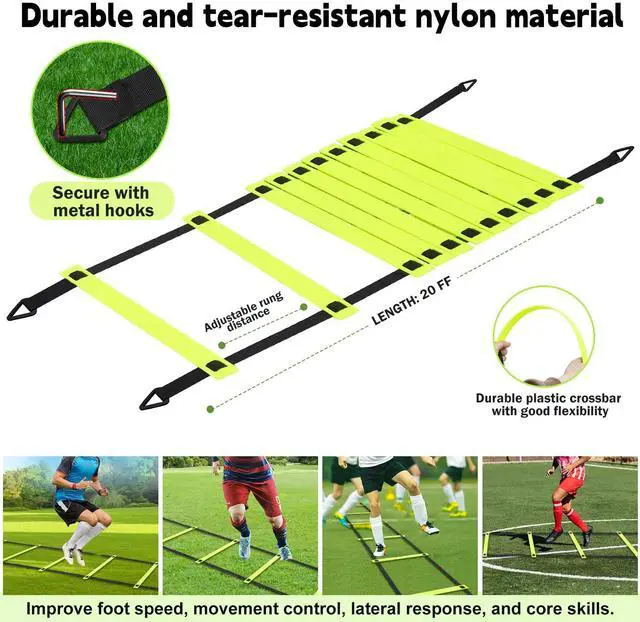 Alt view image 5 of 7 - Kids Soccer Goals for Backyard Set of 2-6x4 ft Portable Pop Up Soccer Nets Training Equipment Baseball Protective Screens with Soccer Ball, Ladder, Cones, Ideal Birthday