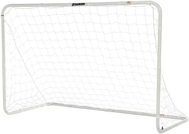 Alt view image 4 of 6 - Competition Soccer Goal - Steel Backyard Soccer Goal with All Weather Net - Includes 6 Ground Stakes - 6'x4' - Silver
