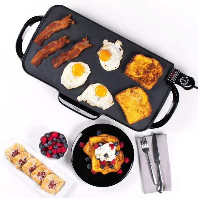 Alt view image 5 of 5 - 07061 22-inch Electric Griddle With Removable Handles, Black, 22-inch