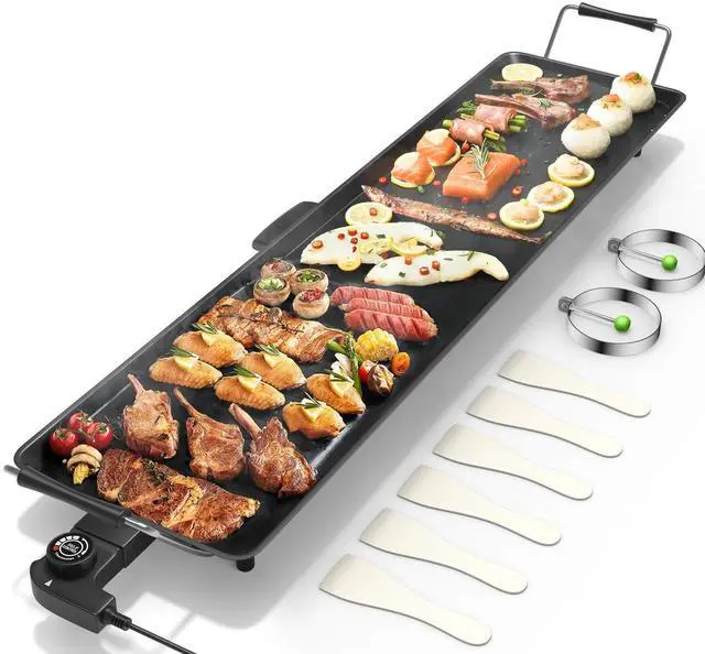 Main image of 35" Electric Griddle Teppanyaki Grill BBQ, Nonstick Extra Large Griddle Long Countertop Grill with Adjustable Temperature & Drip Tray, Indoor Outdoor Cooking Plates for Pancake Barbecue