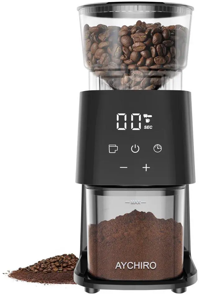 Main image of Burr Coffee Grinder Electric, Adjustable Burr Mill with 30 Grinding Settings, Coffee Bean Grinder with Touchscreen, 2-12 Cups