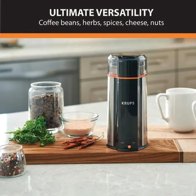Alt view image 4 of 7 - 3oz Coffee Grinder, Ultimate Silent Vortex Plastic and Stainless Steel Grinder with Removable Bowl Mess-Free, 8 Times Quieter, 2 Speeds 240 Watts,Dry Herbs,Dishwasher Safe,12 cups ground Silver