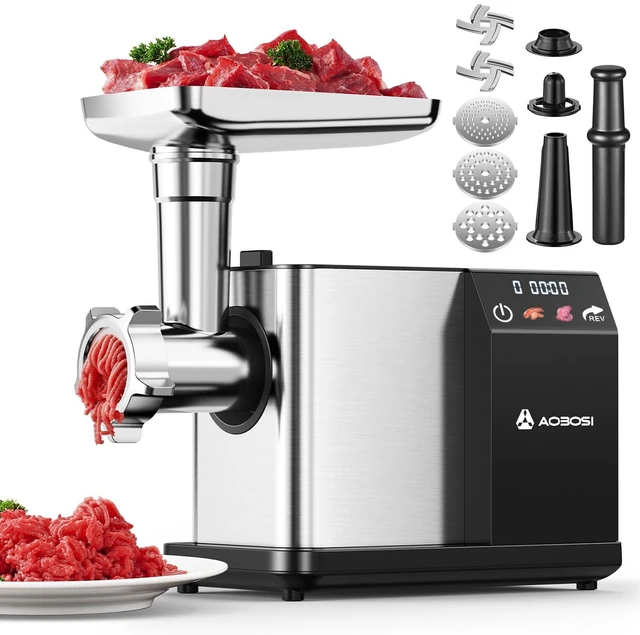 Main image of Electric Meat Grinder w/ 3 Speed Touch Screen Control, 3000W Max | Built-in Storage, 4lbs/min, 3-in-1 for Sausage, Burger & Raw Pet Food for Home Kitchen, LFGB Approved, Easy Cleanup