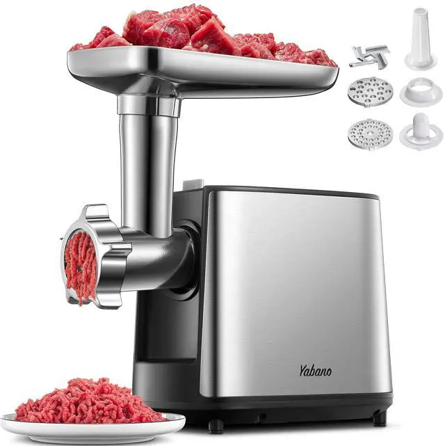 Main image of 3000W Max Heavy Duty Electric Meat Grinder with Sausage Stuffer Maker & Kubbe Kit, 2 Stainless Steel Grinding Plates for Home & Restaurant(Silve&Black)