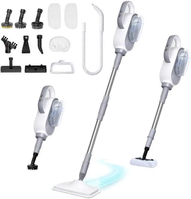 Main image of Steam Mop, 13-in-1 Powerful Handheld Steam Cleaner with 13 Accessories, 500ML Removable Tank, 23FT Power Cable, Detachable Steam Mops for Floor Cleaning, Tiles, Windows, Tile Grout, Carpets, Furniture