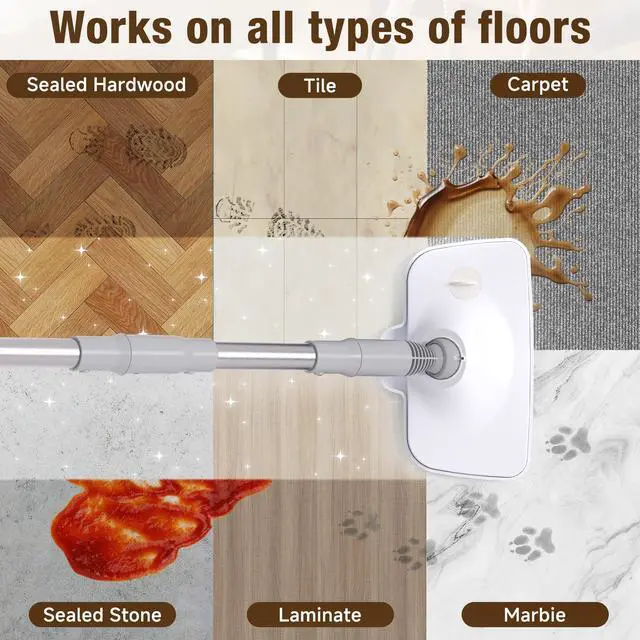 Alt view image 3 of 7 - Steam Mop, 13-in-1 Powerful Handheld Steam Cleaner with 13 Accessories, 500ML Removable Tank, 23FT Power Cable, Detachable Steam Mops for Floor Cleaning, Tiles, Windows, Tile Grout, Carpets, Furniture