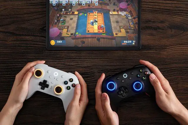 Alt view image 3 of 7 - Ultimate 2 Wireless Controller for Windows & Android, Gaming Controller with TMR Joysticks, Switchable Hall Effect/Tactile Triggers, RGB Fire Ring, 8Speed Wireless Tech, Black